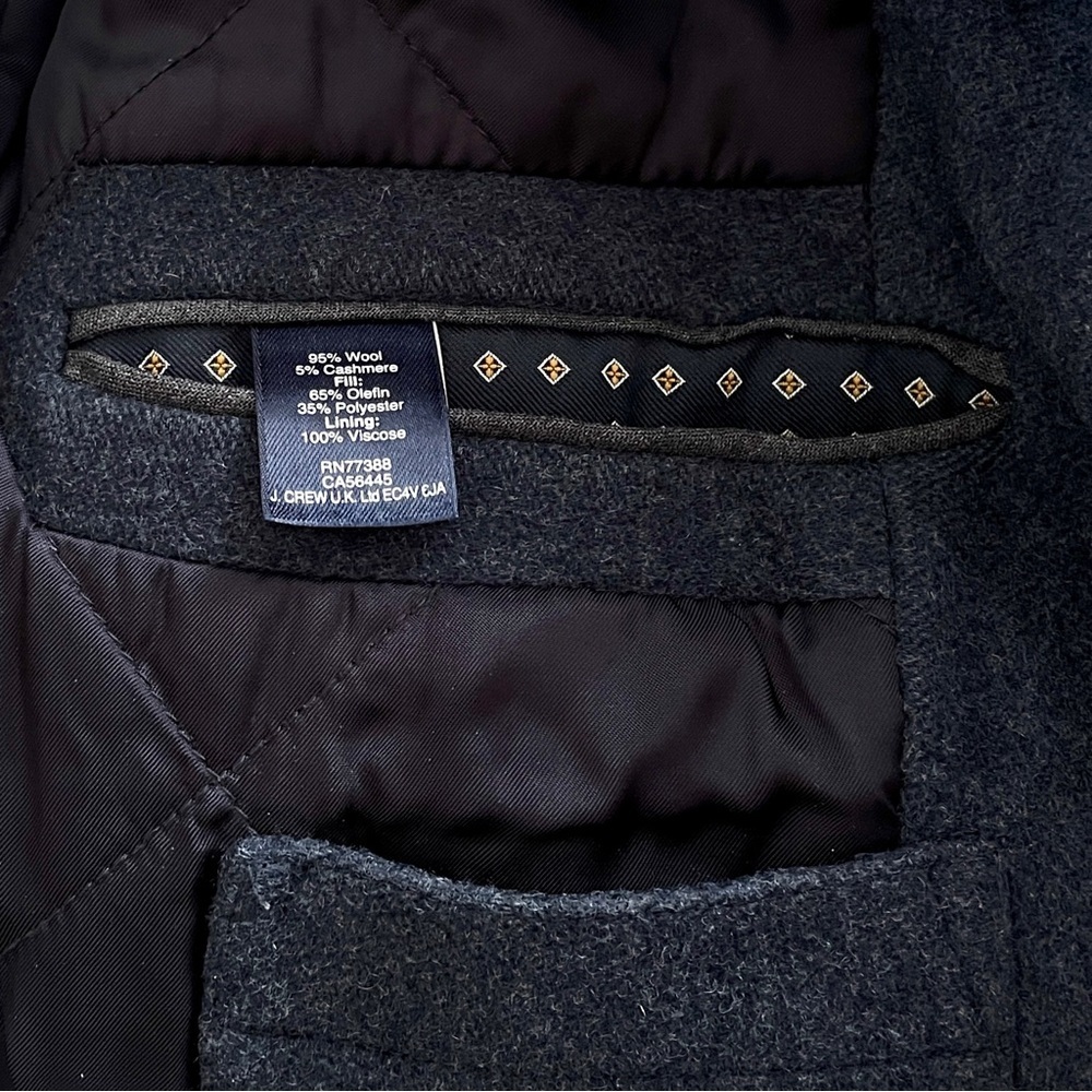J Crew Ludlow Wool Cashmere Coat, Heather Blue, Thinsulate Lined, 39R - Picture 8 of 9